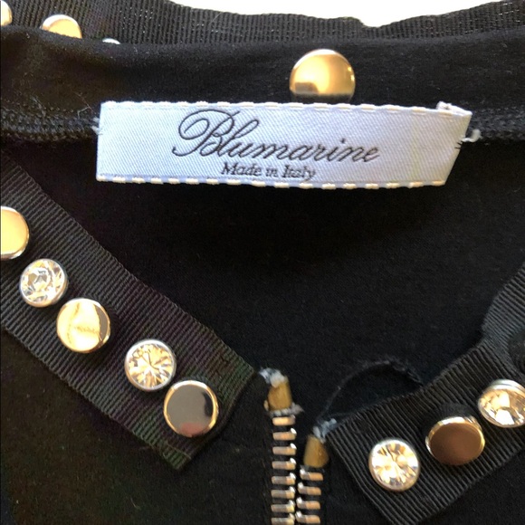 LIKE NEW-Blumarine-Ribbed Cardigan w/Removable Jewel Collar, size Small-Stretchy - Picture 6 of 6